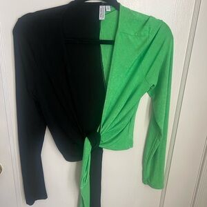 & Other Stories Two Tone Wrap Top